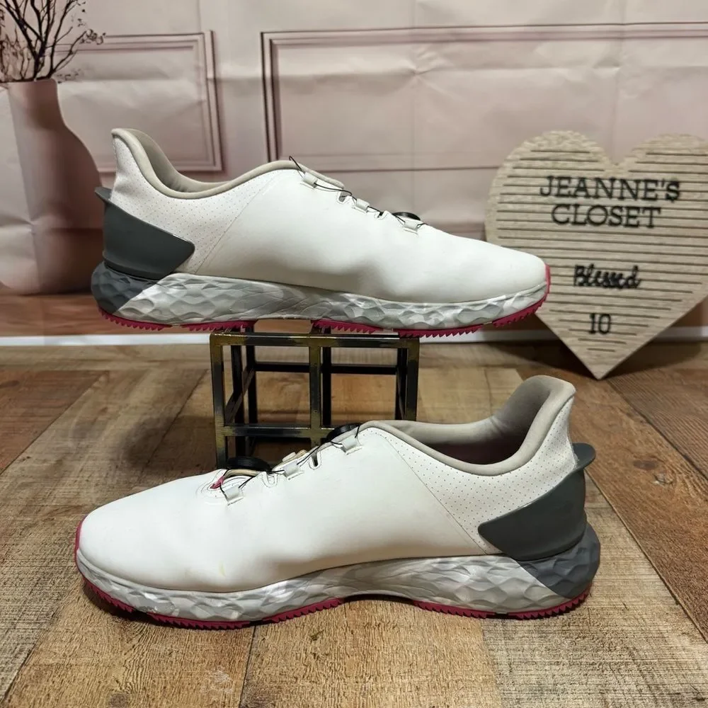 G/Fore G/Drive Golf Shoes Snow White Pink Men's Size 14 PRAY FOR BIRDIES